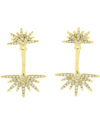 Artisan - 14K Diamond Double Sunburst Ear Jacket Earrings - Lyst