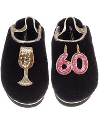 Laines London - Flatform Cloud Closed Toe Slippers With 60Th Birthday & Champagne Glass Brooches - Lyst
