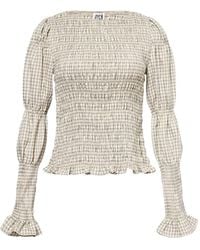 Amy Lynn - Iris Pure Cotton Mono Gingham Smocked Top - Lyst