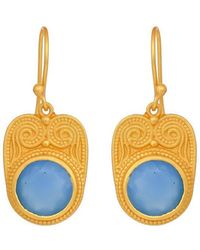 Opium Jewels - Goddess Earrings With Chalcedony - Lyst