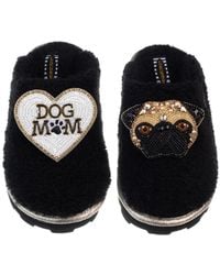 Laines London - Teddy Closed Toe Slippers With Franki The Fawn Pug & Dog Mum Mom Brooches - Lyst
