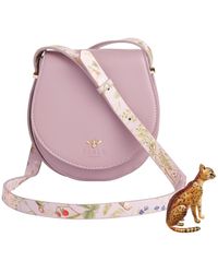 Fable England - Meadow Creatures Lilac Saddle Bag And Enamel Bengal Cat Brooch - Lyst