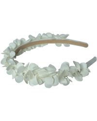 2KStyle - Neutrals Peony Three-Dimensional Floral Hand-Embellished Satin Headband - Lyst