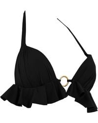 ANTONINIAS - Dalliance Padded Halter Bikini Top With Ruffles - Lyst