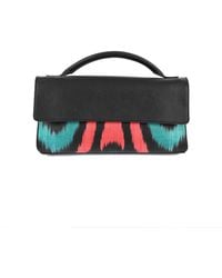 SJW BAGS LONDON - Fergana Ikat & Leather Clutch Bag - Lyst
