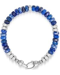 Nialaya - Hexagon Beaded Bracelet With Lapis And - Lyst