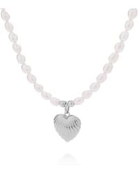 Nellou Jewellery - Scallop Heart Pearl Necklace Sterling - Lyst