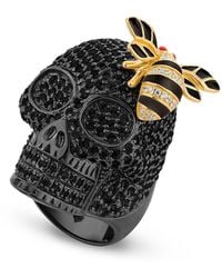 SALLY SKOUFIS - Renewal Ring With Made Cz Diamond Stimulant & Enamel - Lyst