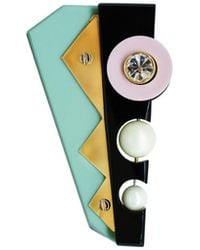 Gissa Bicalho - Handmade Acrylic Brooch Inti / Green - Lyst