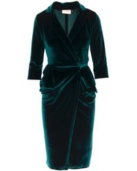 ROSERRY - Cannes Wrap Midi Velvet Dress - Lyst