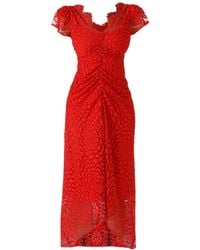 SACHA DRAKE - Moulin Rouge Scalloped Lace Midi Dress - Lyst