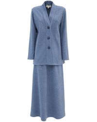 Julia Allert - Wooly Two-piece Suit Cardigan&skirt Pale - Lyst