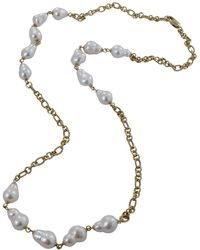 Reeves & Reeves - Elegant Chain Necklace With White Pearls - Lyst