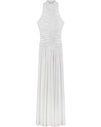 Nocturne - Ruched High-Neck Maxi Dress - Lyst