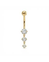 Zahav Jewelry - 10K Solid 14G Cz Dangle Belly Button Ring - Lyst