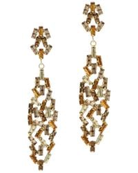 Otazu - Golden Baguette Statement Earrings - Lyst
