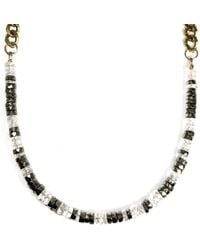 Rachel Nathan - Rock Quartz & Pyrite Heishi Necklace - Lyst