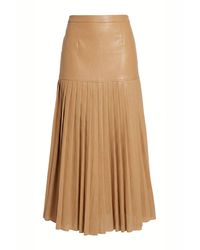 Esther Saadia - Neutrals Rebel Romance 50/50 Leather Skirt Caramel - Lyst