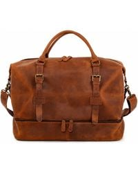 Touri - Genuine Leather Holdall Weekender With Extra Compartment - Lyst