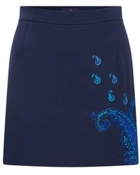 Maraliana - Isla Wool Mini Skirt With Paisley Embroidery - Lyst