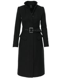 AVENUE No.29 - Midi Length Wool Coat With Belt - Lyst