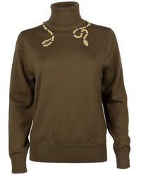 House of Laines London - Laines Couture Wrap Snake Embellished Knitted Roll Neck Jumper - Lyst