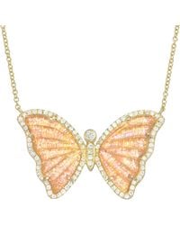 KAMARIA - Sunlight Topaz Butterfly Necklace With Diamonds - Lyst