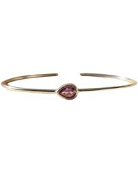 Sophelia - Minimalist Sterling Ruby July Birthstone Bangle Bracelet - Lyst