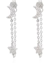 Luna Charles - Imogen Moon & Star Drop Chain Earrings Sterling - Lyst
