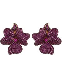 LÁTELITA London - Flower Large Stud Earrings Ruby Rose Gold - Lyst