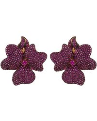 LÁTELITA London - Flower Large Stud Earrings Ruby Rose Gold - Lyst