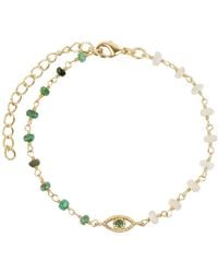 Karma and Luck - Opal & Emerald Evil Eye Charm Bracelet – Protection & Harmony Jewelry – Soothing Oasis - Lyst