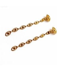 Jagged Halo Jewelry - Festival Evil Eye Fringe Earrings - Lyst