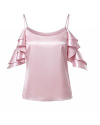 Jnsq (Je Ne Sais Quoi) - Peony Silk Ruffle Top - Lyst