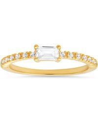 Kylie Harper - Petite East/West Baguette-Cut Diamond Cz Band Ring - Lyst