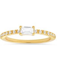 Kylie Harper - Petite East/West Baguette-Cut Diamond Cz Band Ring - Lyst