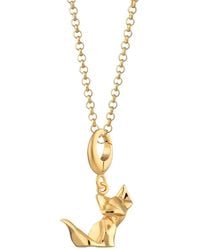 Lily Charmed - Plated Origami Fox Charm Necklace - Lyst