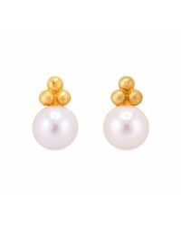 Lalinde - Golden Crown Pearl Studs - Lyst