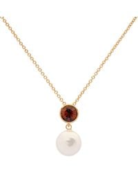 Emma Holland Jewellery - Burgundy Crystal & Coin Pearl Pendant - Lyst