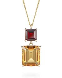 Augustine Jewels - Garnet & Citrine Octagon Pendant - Lyst
