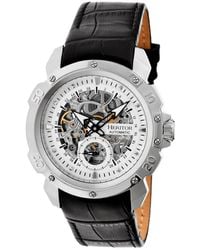 Heritor - Conrad Leather-band Skeleton Watch With Seconds Sub-dial - Lyst