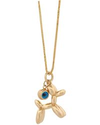 Ebru Jewelry - Puppy Luck Balloon Dog & Evil Eye Necklace - Lyst