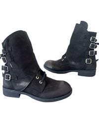 Adrenaline Fashion - Leather Ankle Boots With Multiple Buckle Straps – Handmade Designer Boots, Chunky Sole Combat Style - Lyst