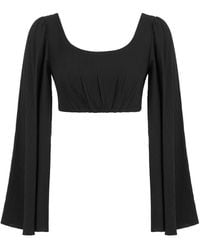 Lilamie - Amalfi Relaxed Fit Oval Neck Summer Crop Top - Lyst