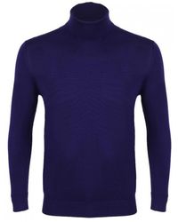 DAVID WEJ - Dixon Light Wool Roll Neck Jumper – Royal - Lyst