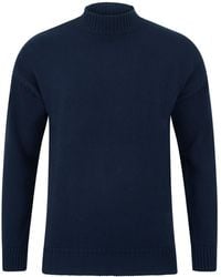 Paul James Knitwear - Midweight Cotton Linen Sark Mock Neck Gansey Jumper - Lyst