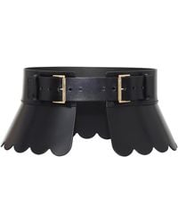 Haute Cuir - Scalloped Peplum Leather Belt - Lyst