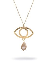 Ebru Jewelry - Cleopatra's Guardian Eye Pearl Necklace - Lyst