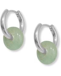 A Weathered Penny - Mint Agate Hoops - Lyst