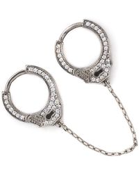 Ebru Jewelry - Sterling & Diamond Handcuff Design Earring - Lyst